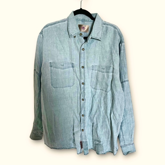 The Territory Ahead Other - The Territory Ahead Linen Denim Shirt Men's 2XL Long Sleeve NO SZ TAG READ PLS!✅